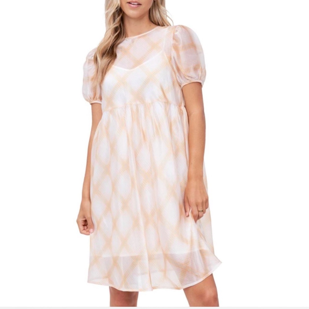 En saison empire waist illusion dress (two piece) slip and illusion overlay